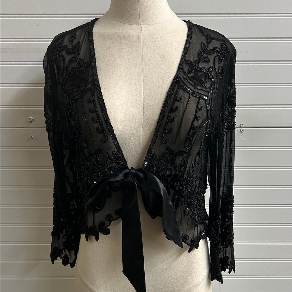 Adriana Papell sequin cardigan
